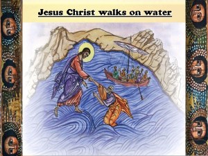 Jesus walks on water